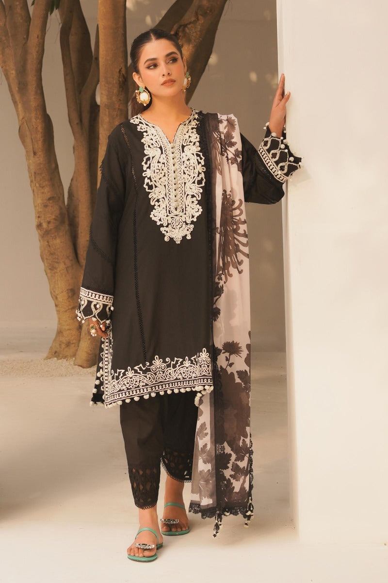 Sana Safinaz Luxury Muzlin Lawn Embroidered - 3-A