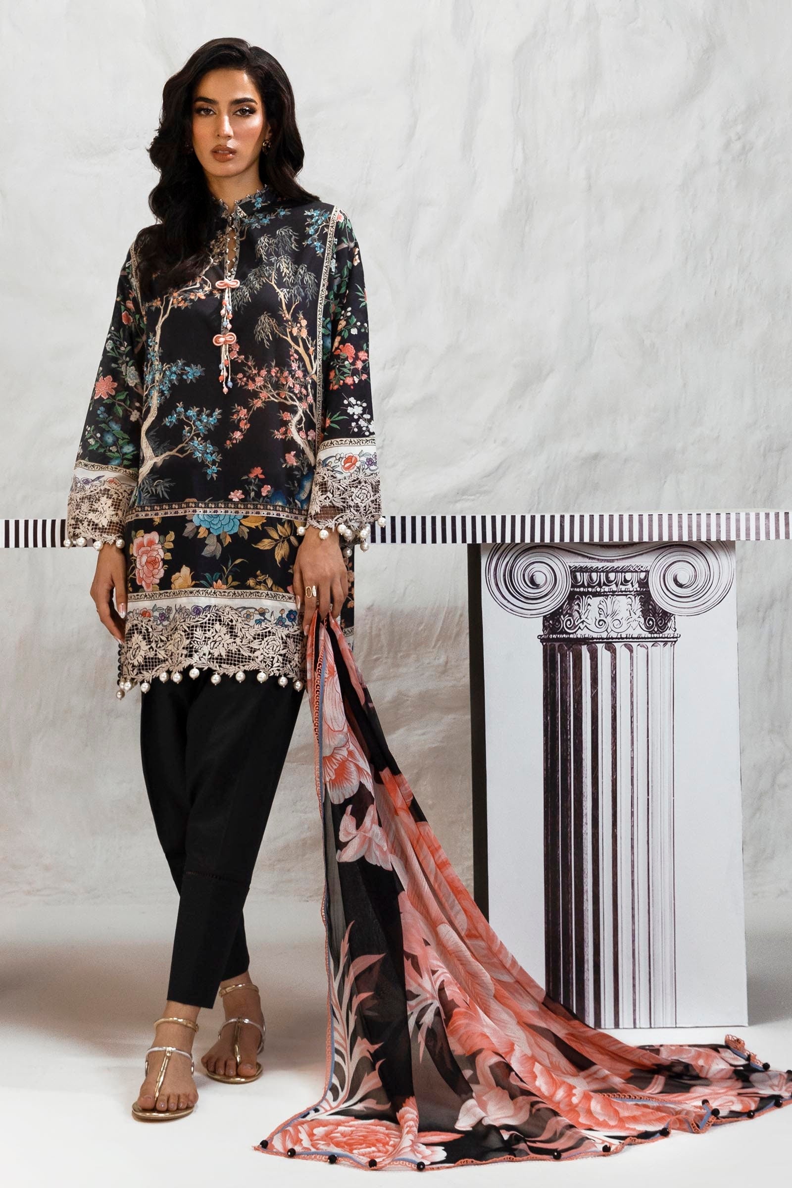 Sana Safinaz Luxury Muzlin Lawn Embroidered - M242-001B-CI