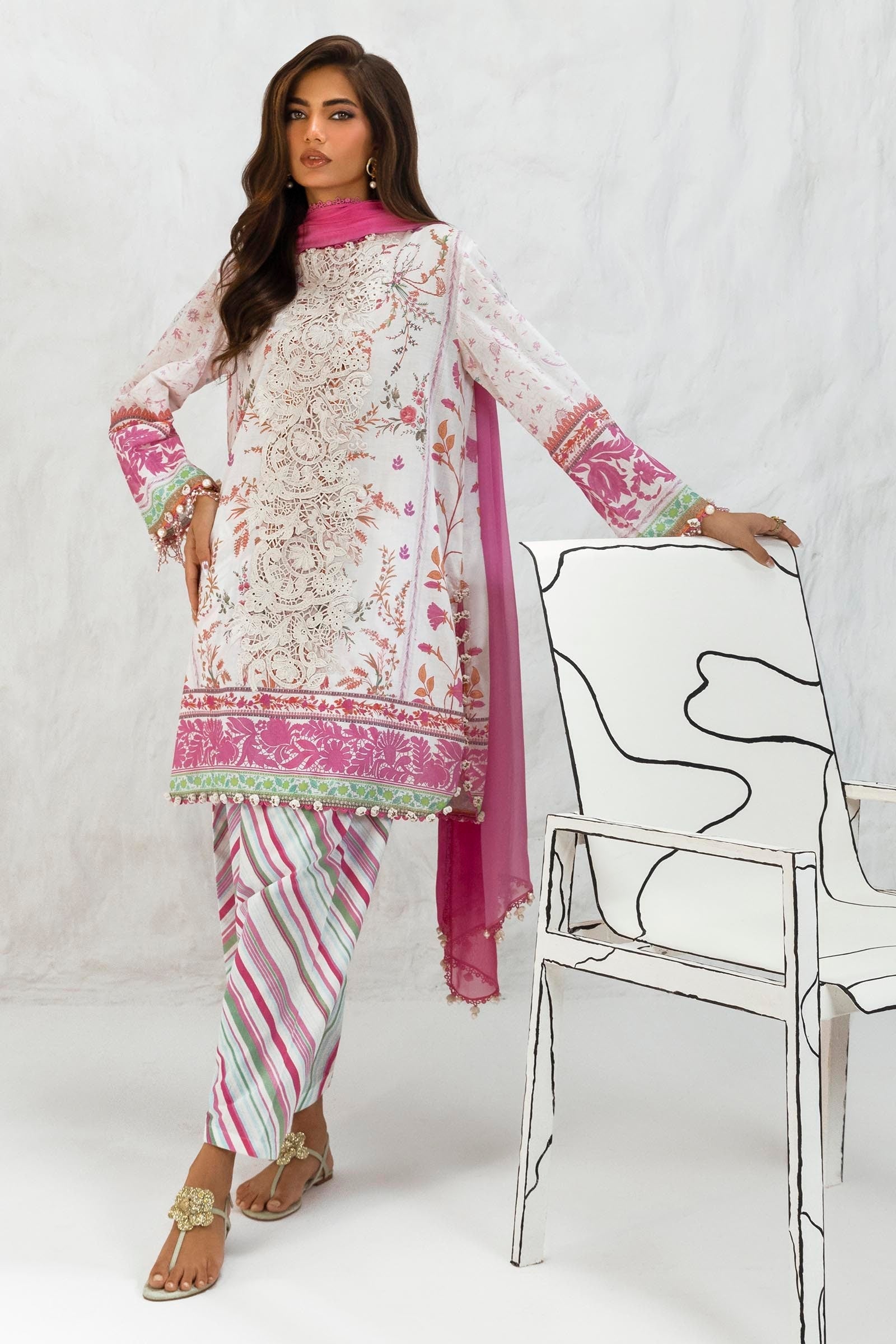 Sana Safinaz Luxury Muzlin Lawn Embroidered - M242-005B-CI-
