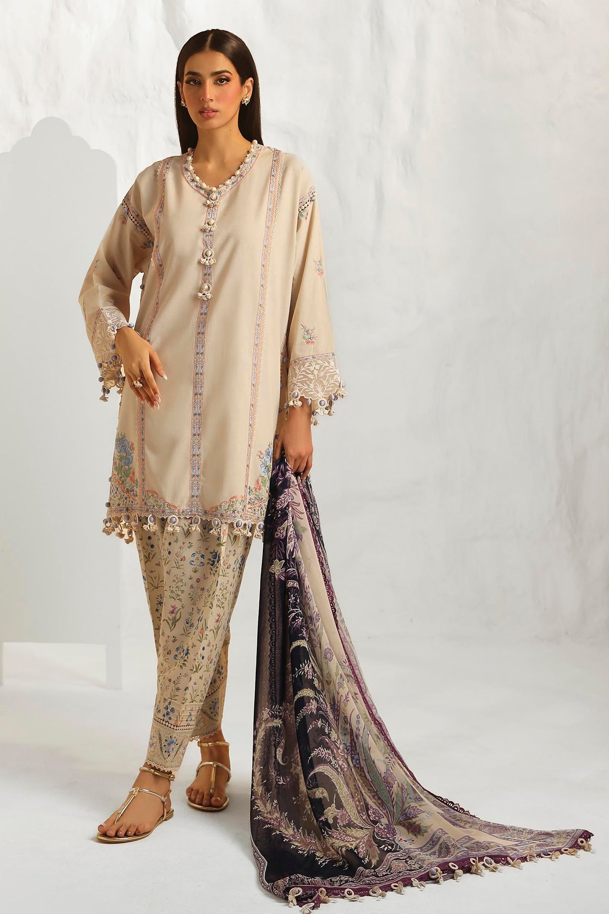 Sana Safinaz Luxury Muzlin Lawn Embroidered - M242-014A-CJ