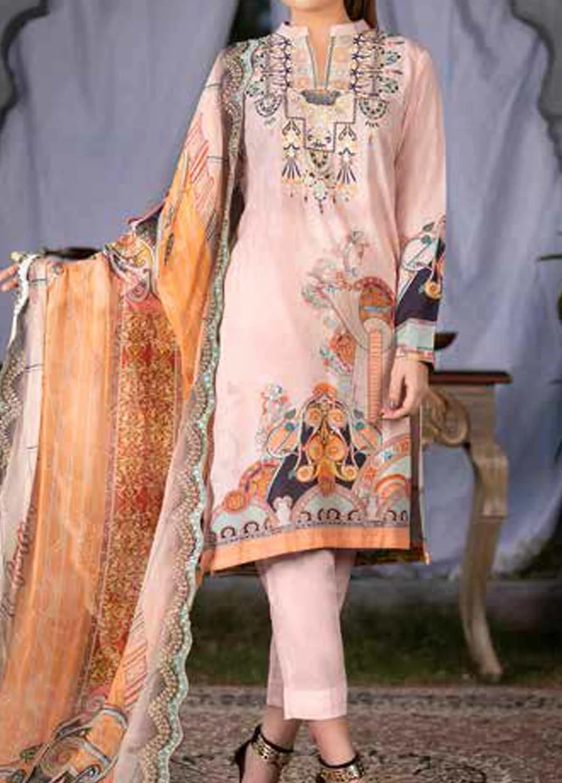 Maria by Zebaish Embroidered Karandi Unstitched 3 Piece Suit - 06