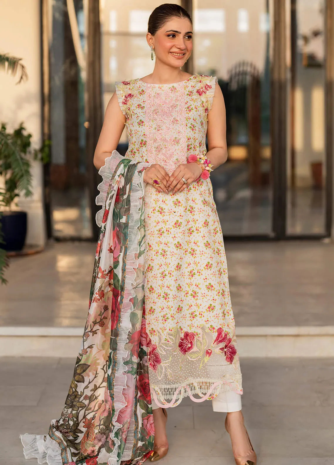 Meraki By Asifa and Nabeel Embroidered Lawn Suits Unstitched 3 Piece AN24M2 MK-15 Gulnar - Summer Collection-