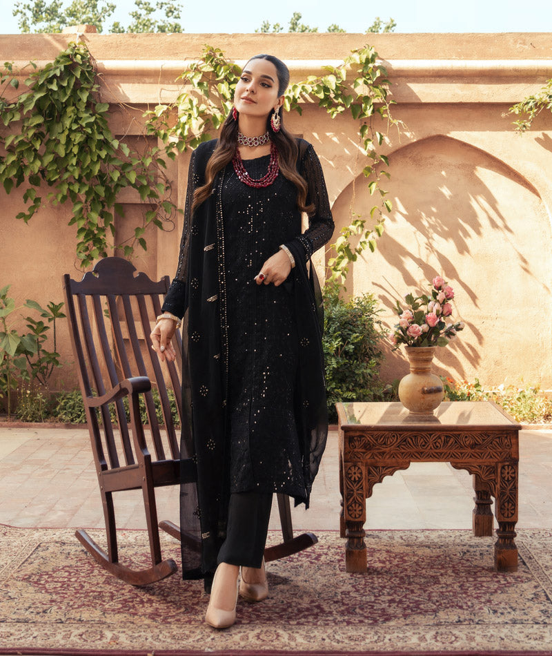 Merakish By Shahzeb Textiles Embroidered Chiffon Suits Unstitched 3 Piece ST25MK-V14- Eira