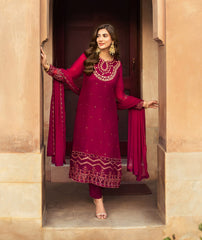Merakish By Shahzeb Textiles Embroidered Chiffon Suits Unstitched 3 Piece ST25MK-V14- Aiza