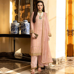 Merakish Luxury Chiffon Embroidered'23 - ST23-MK5 06 Pale Pink