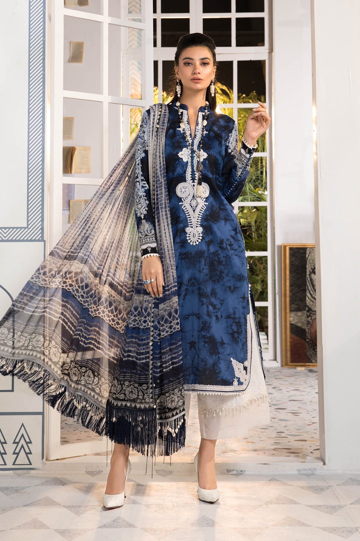 Maria.B M-Prints Embroidered Blue - 6B