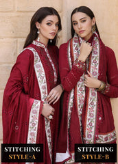 Noor By Saadia Asad Embroidered Linen Suits Unstitched 3 Piece NSA23WS D7 - Winter Collection