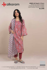 Alkaram Luxury Lawn Prints 3Pc Unstitched Suits - ALK-MSB25-65-Peach