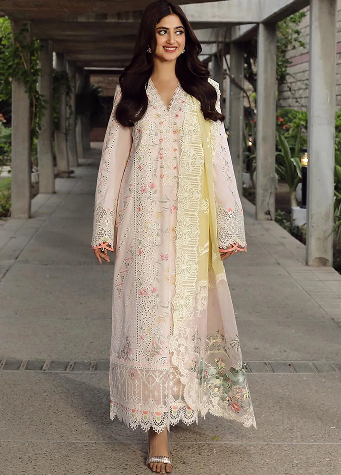 Qalamkar Chikankari Lawn Suit Unstitched 3 Piece QLM24F PS-03 Irsa - Festive Collection--