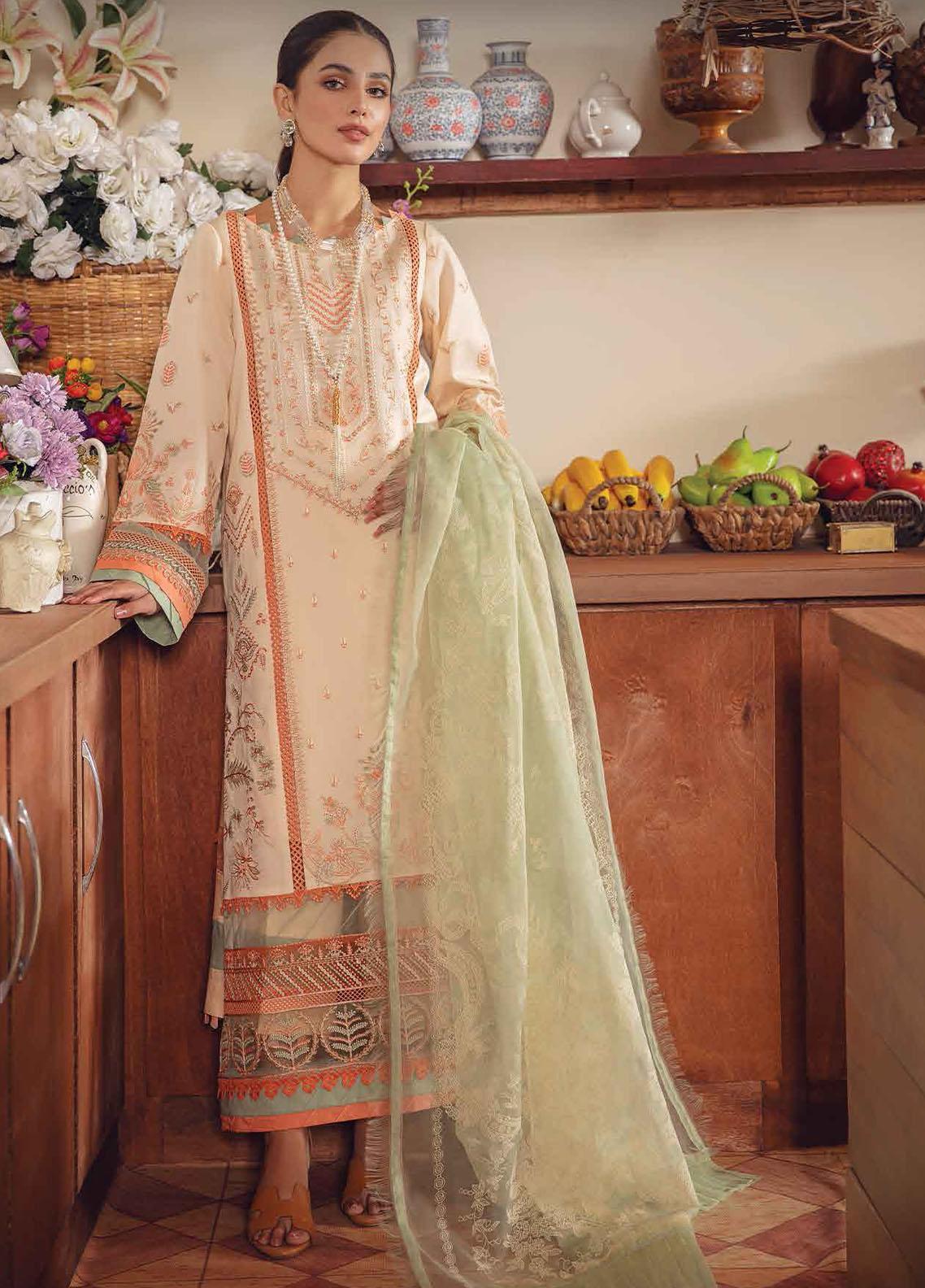 Rang Rasiya Embroidered Lawn Suits Unstitched 3 Piece RR22EL 13 Kiwi - Summer Collection