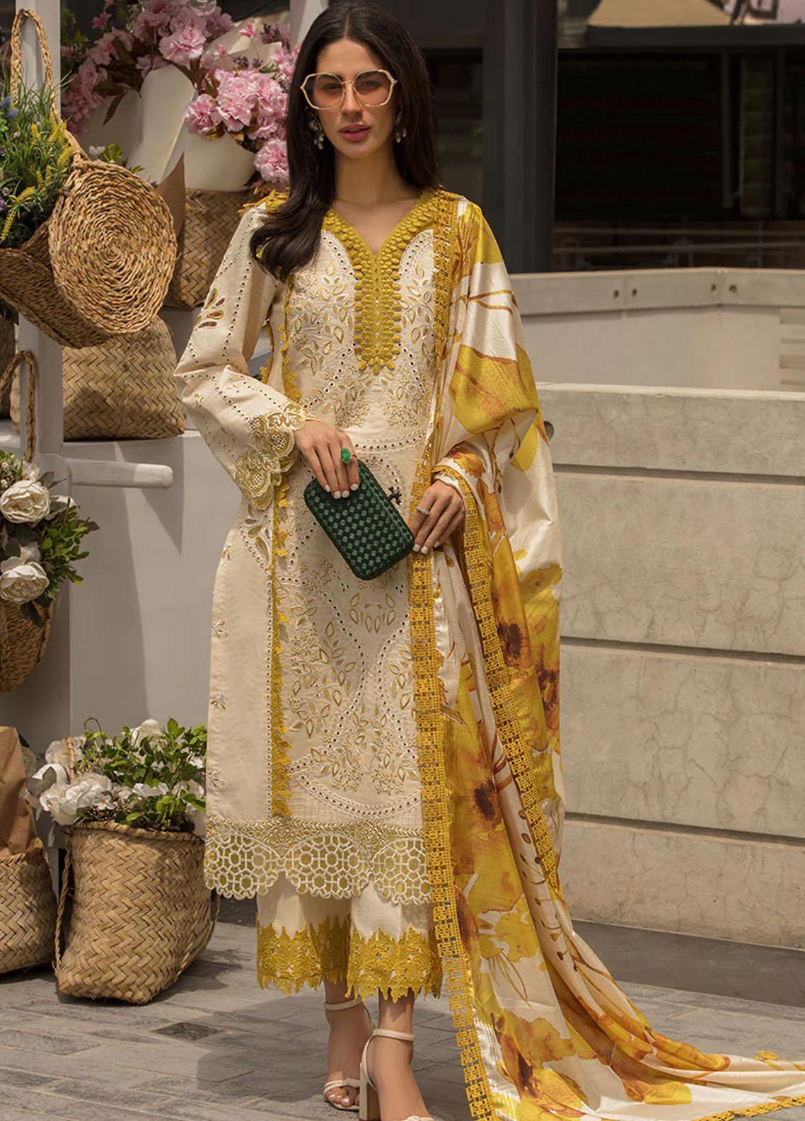 Rang Rasiya Embroidered Lawn Suits Unstitched 3 Piece RR23C Amani - Festive Collection-