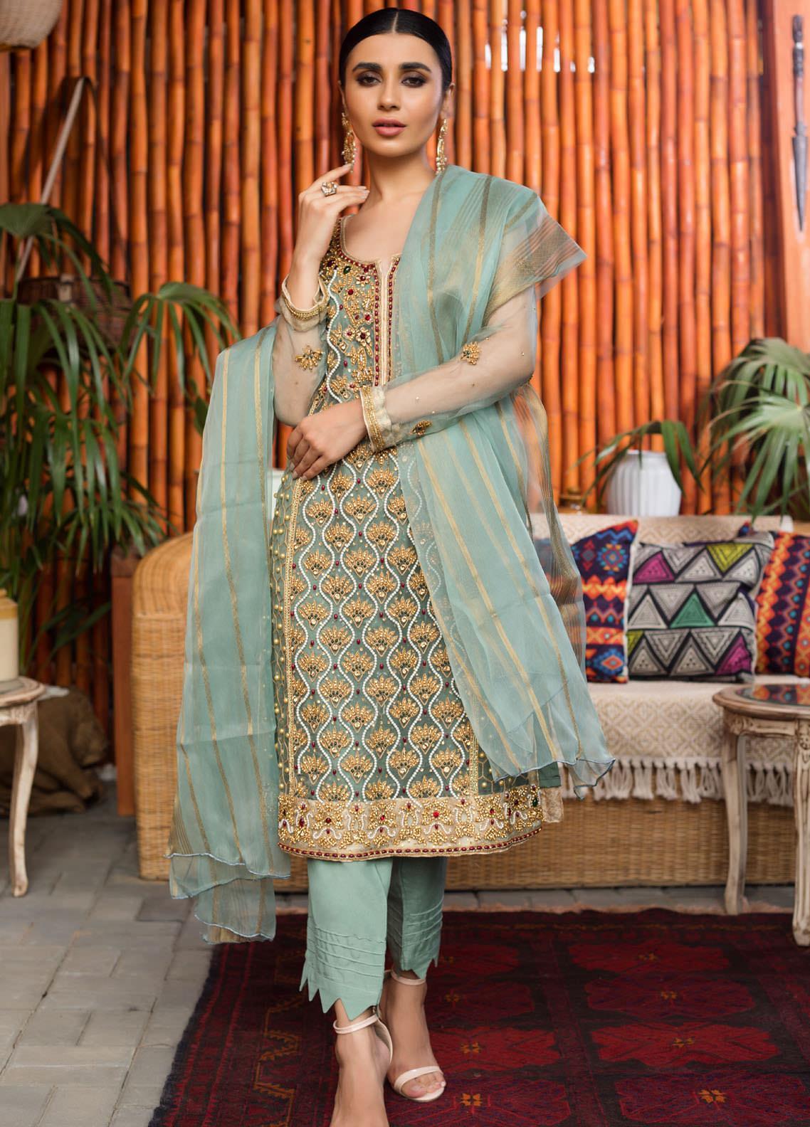 Rizwan Ahmed by Zohan Textiles Embroidered Organza Unstitched 3 Piece Suit ZT20RA D-01 - Festive Collection