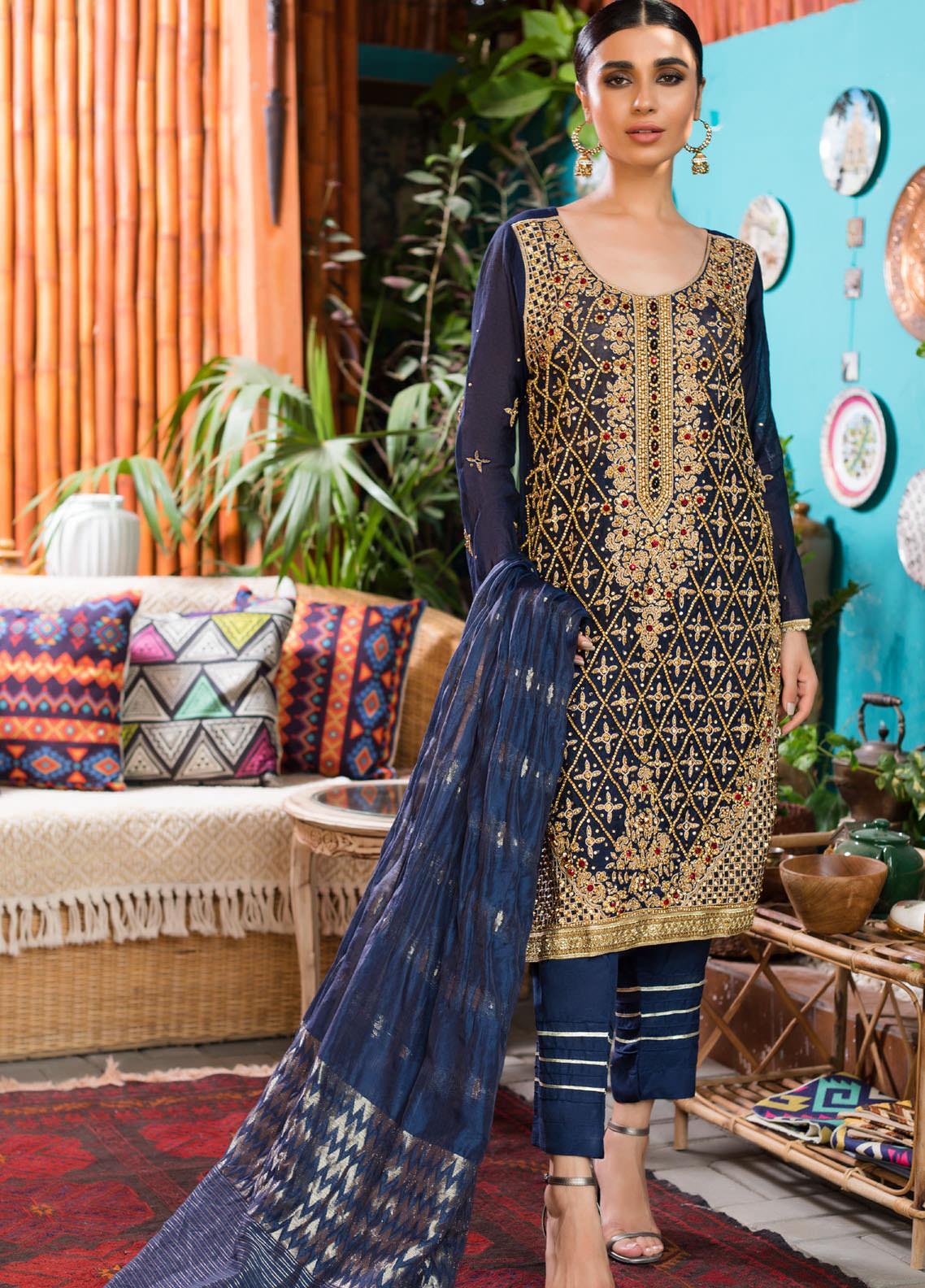 Rizwan Ahmed by Zohan Textiles Embroidered Organza Unstitched 3 Piece Suit ZT20RA D-02 - Festive Collection