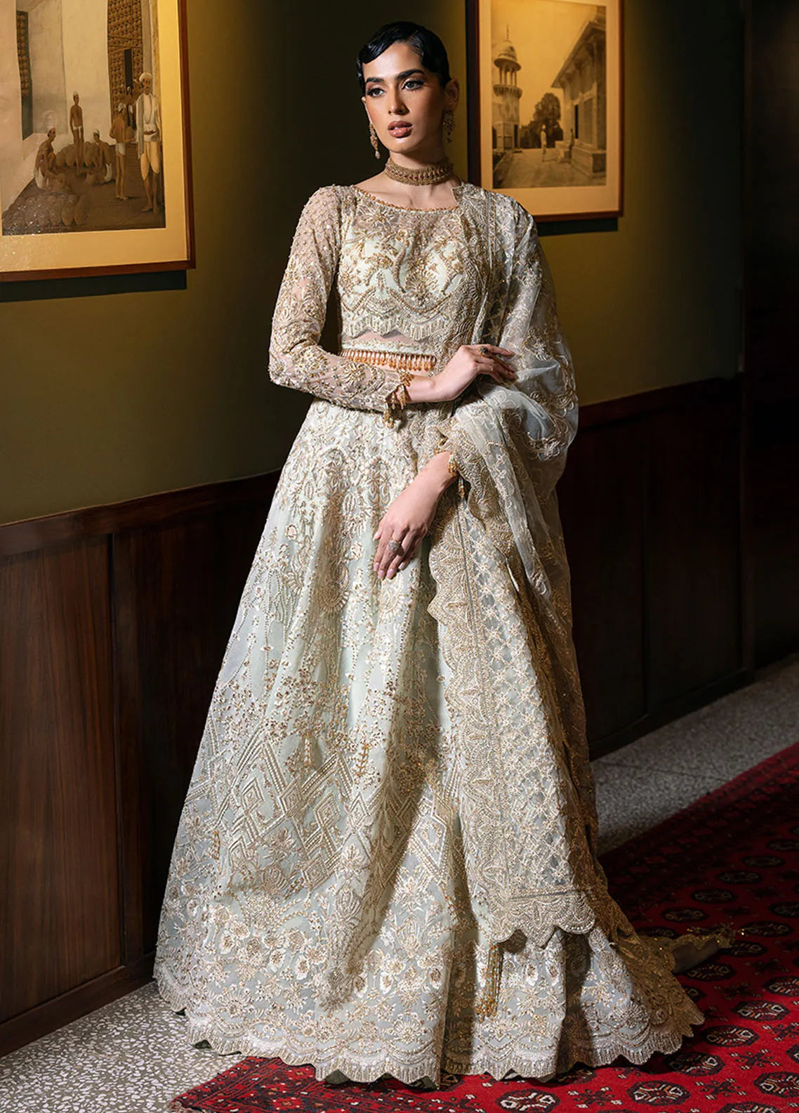 Saira Rizwan Embroidered Net Suits Unstitched 4 Piece SRF-D-02 Lucent - Festive Collection