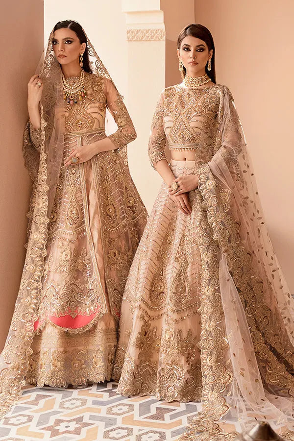 Imrozia Brides Formal Wedding Unstitched 3Pc Suit IB-08 Gold Majesty