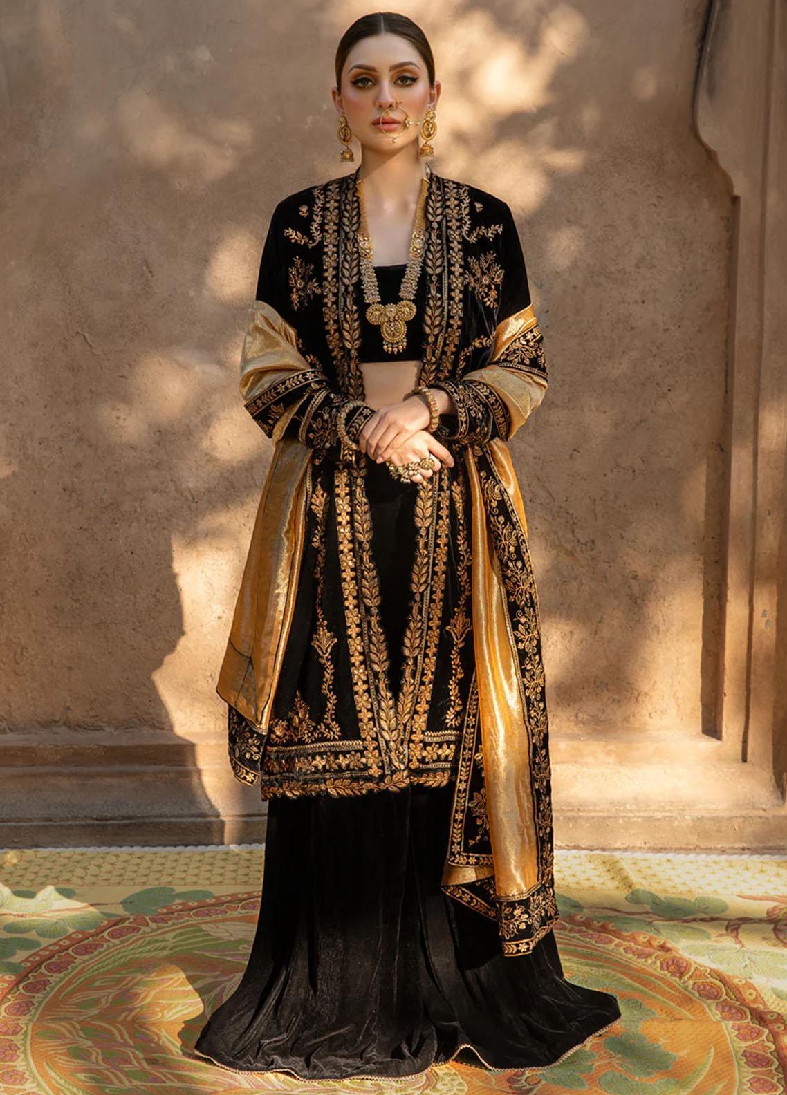 Shehnaiya By Rang Rasiya Embroidered Velvet Suits Unstitched 3 Piece RR23SH D-03 Heer - Wedding Collection