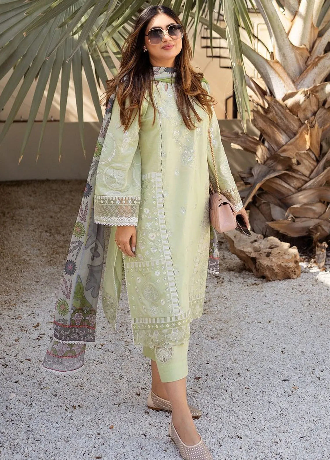 Siraa by Sadaf Fawad Khan Embroidered Lawn Suit Unstitched 3 Piece SDF24SL Helen B - Summer Collection