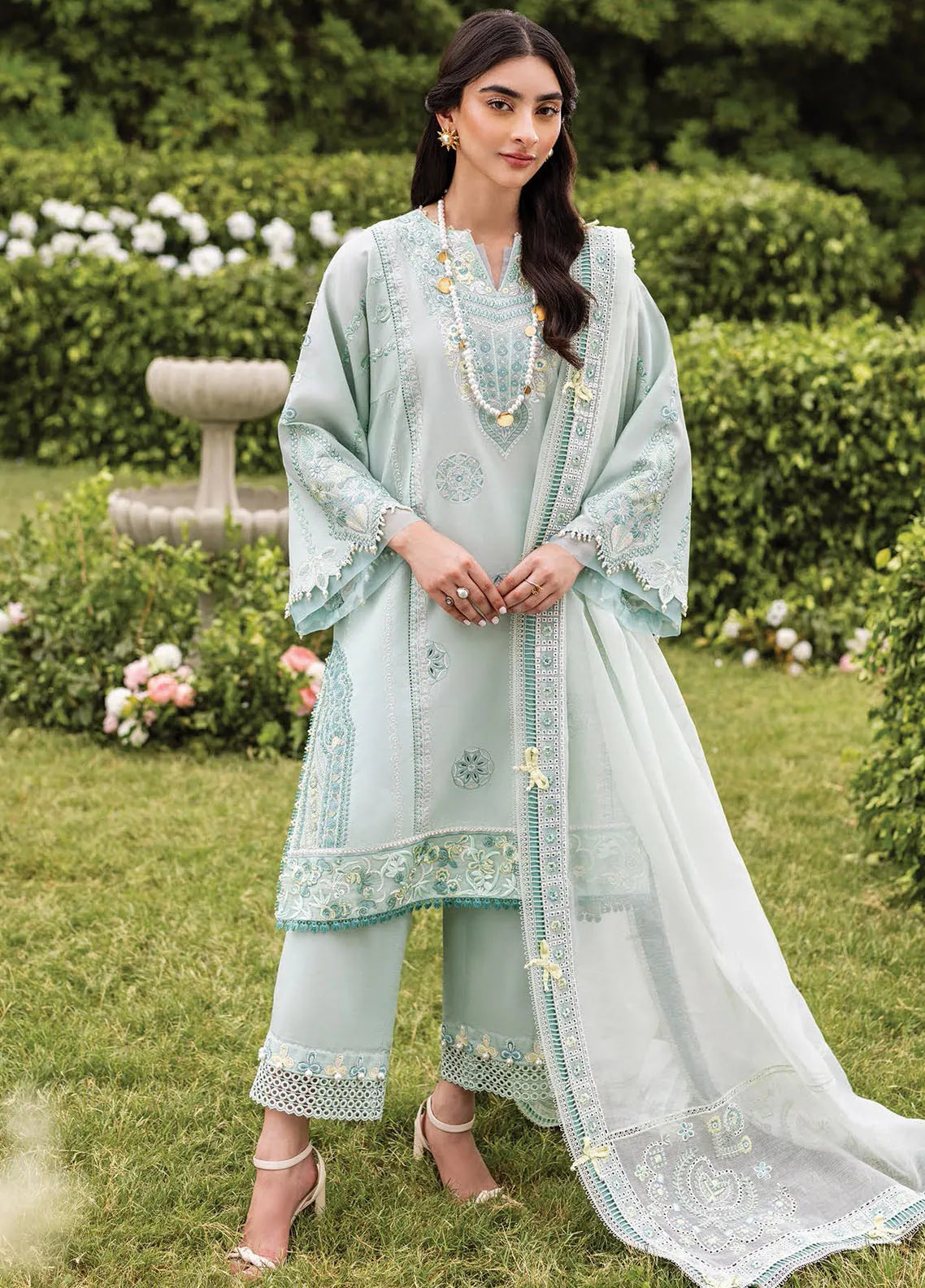 Sadaf Fawad Khan - Siraa Embroidered Lawn Suit Unstitched 3 Piece SDF24SL Zaphira B - Summer Collection