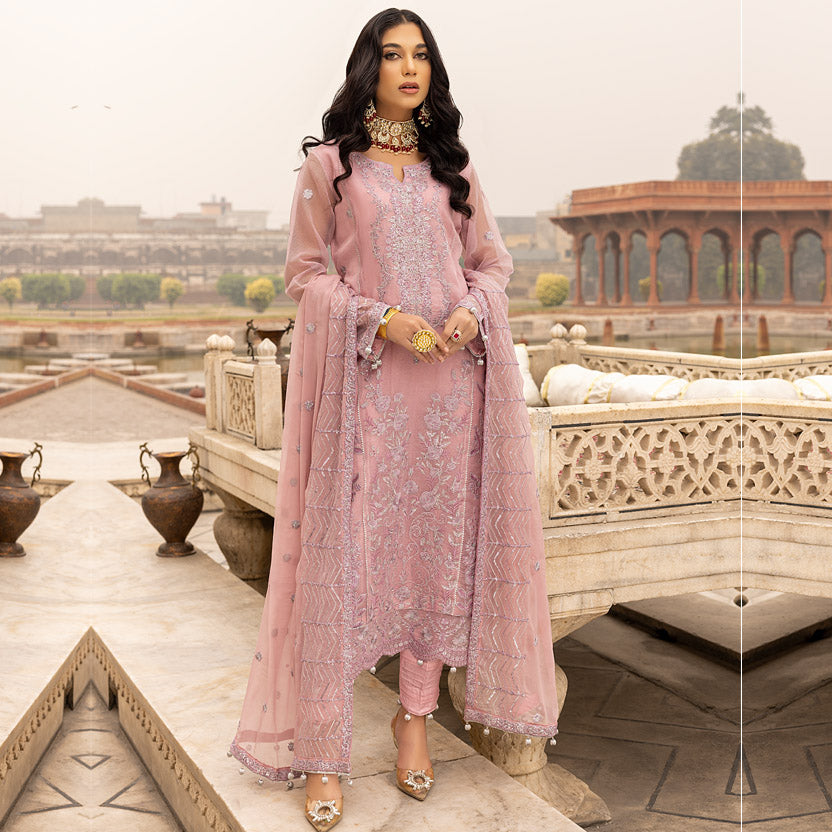 Sonia Umer - Gulabo – Embroidered Silk Net Unstitched 3Pc Suit