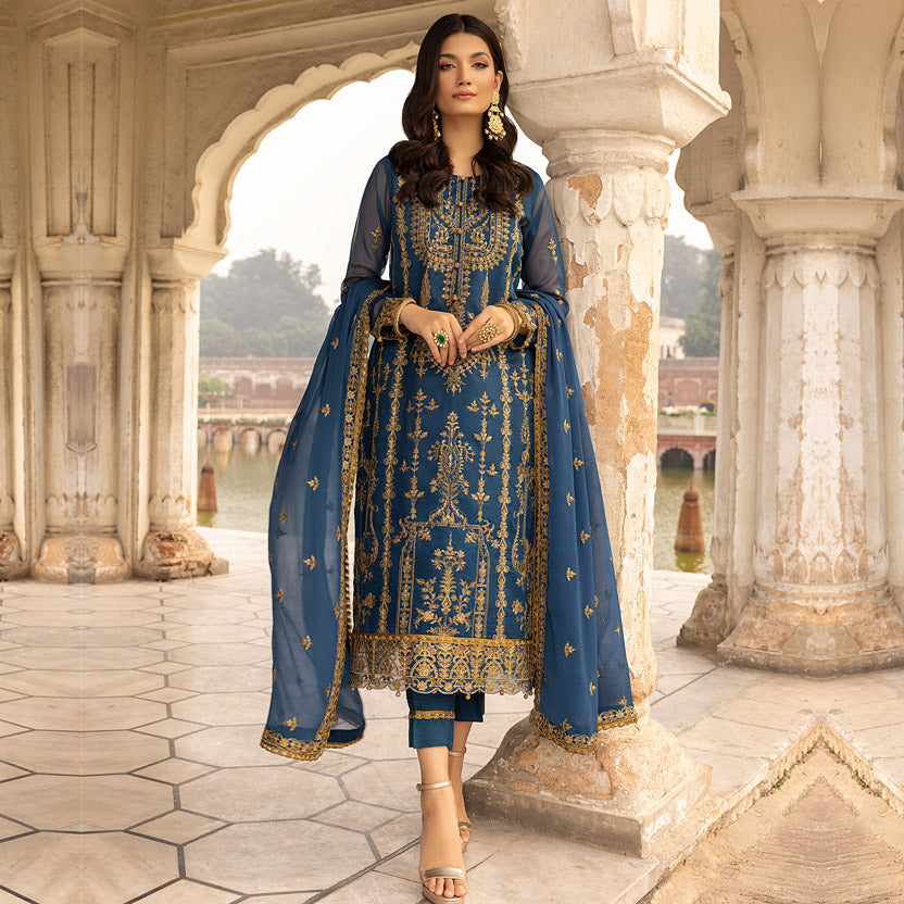 Sonia Umer - Sohni – Embroidered Silk Net Unstitched 3Pc Suit