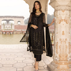Sonia Umer - Shahi Siyahi – Embroidered Silk Net Unstitched 3Pc Suit