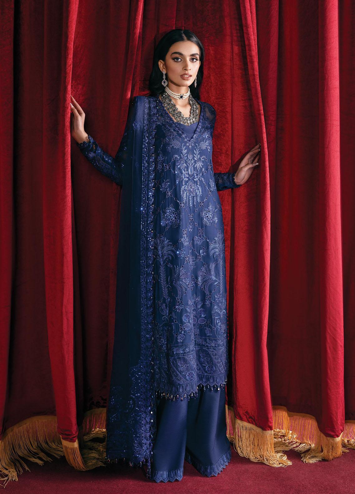 Starlet By Afrozeh Embroidered Suits Unstitched 3 Piece AF23ST ASOS-V1-04 Sapphire Elegance - Luxury Collection