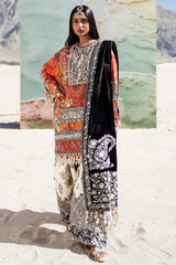 Sana Safinaz Embroidered Slub Suits Unstitched 3 Piece V241-007-3CP - Luxury Winter Collection