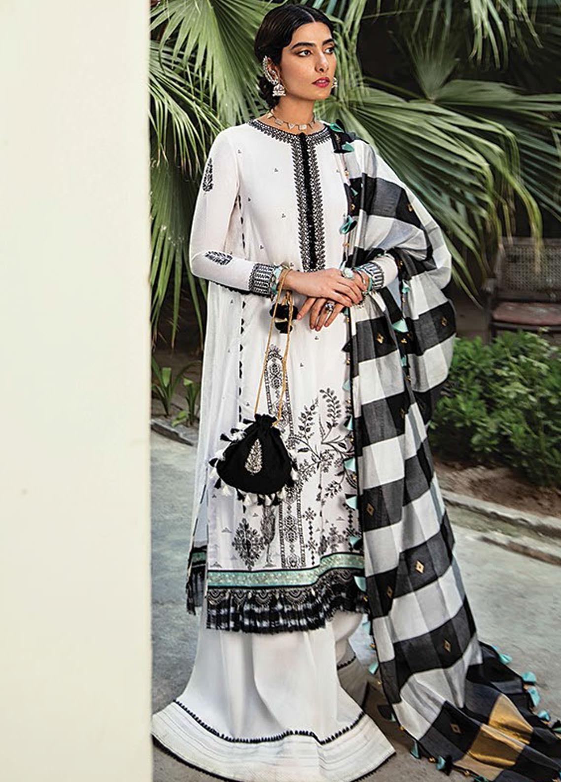 Republic Womenswear Embroidered Jacquard Unstitched 3 Piece Suit RW20V 02-A INARA - Eid Collection