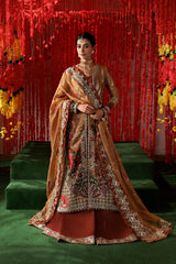 Afrozeh Embroidered Tissue Zari Suits Unstitched 3 Piece AF25SA D-07 Poshna - Wedding Collection