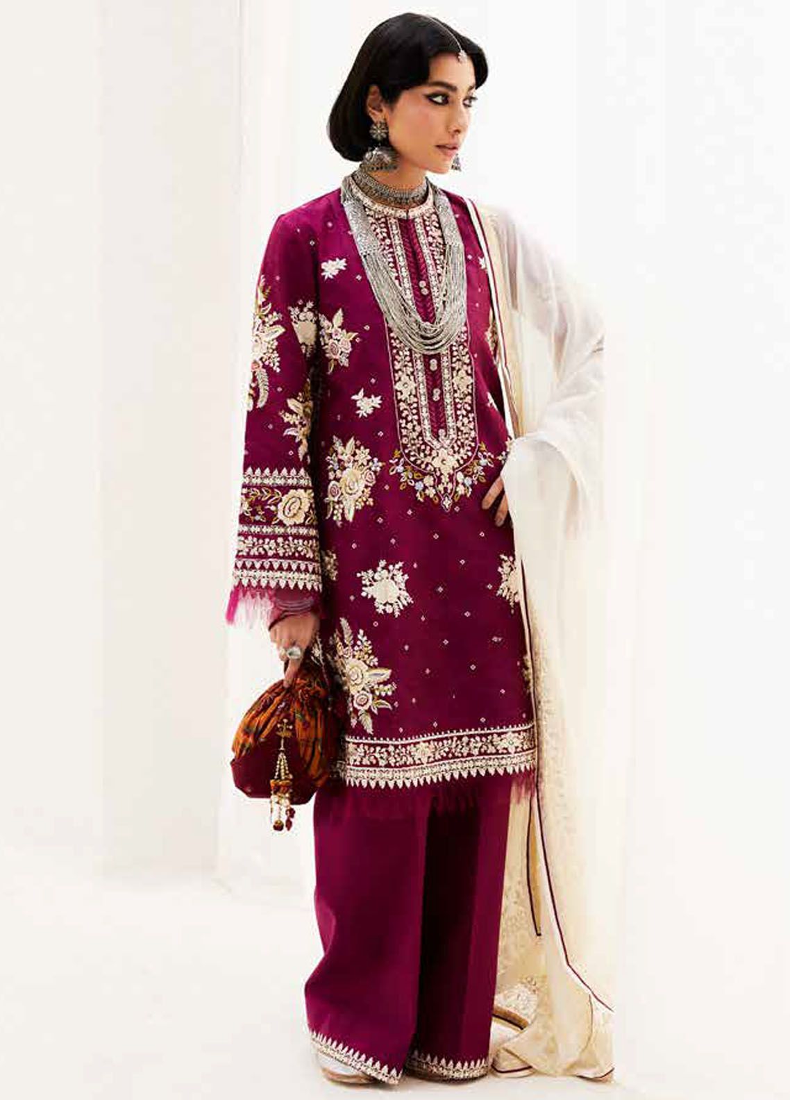 Zara Shahjahan Embroidered Jacquard Suits Unstitched 3 Piece ZS24SS D-4A Siffa-
