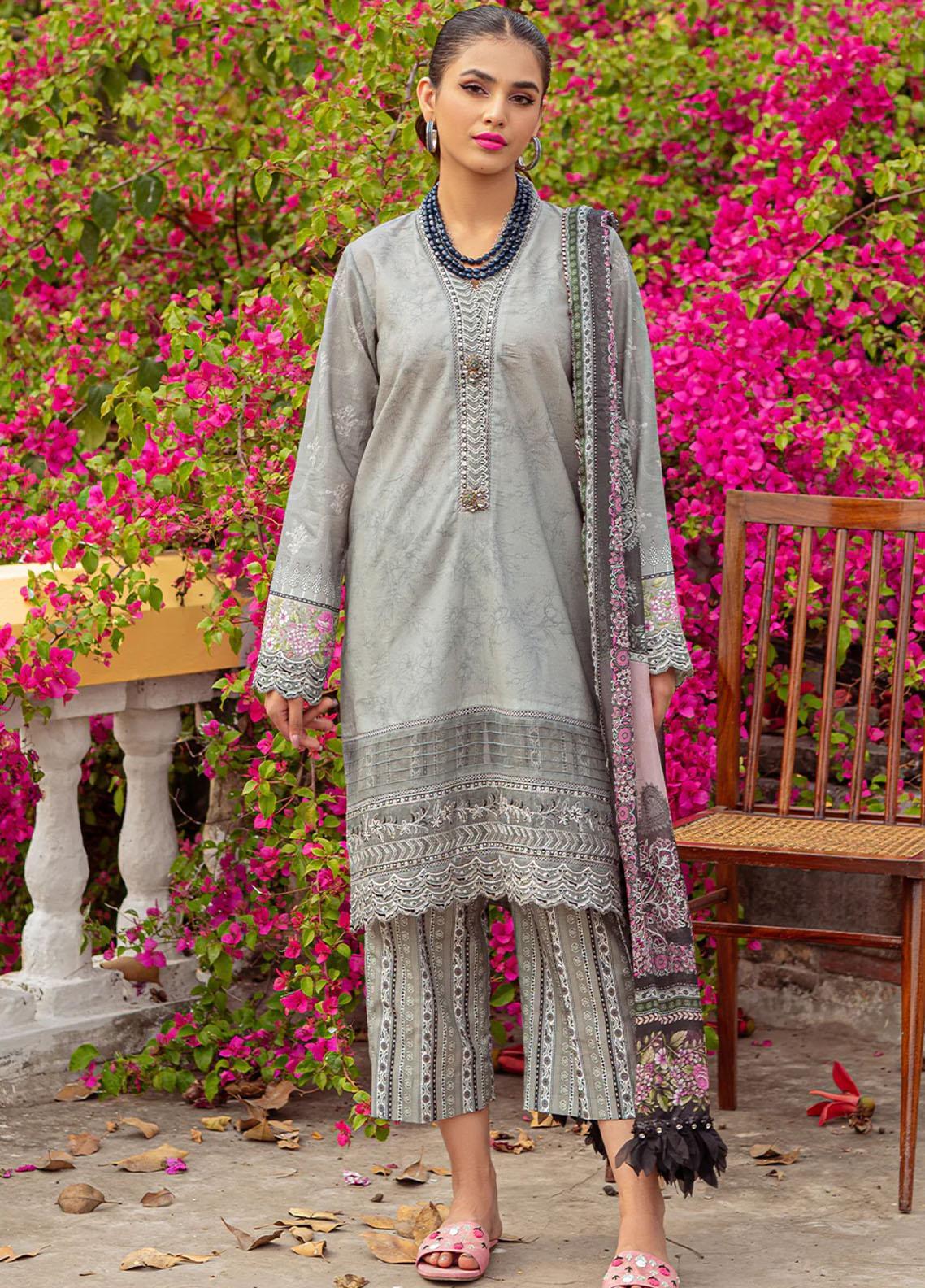 Zarqash Tresor Luxe Embroidered Schiffli Suits Unstitched 3 Piece ZRQ23T ZQ 4B - Luxury Collection